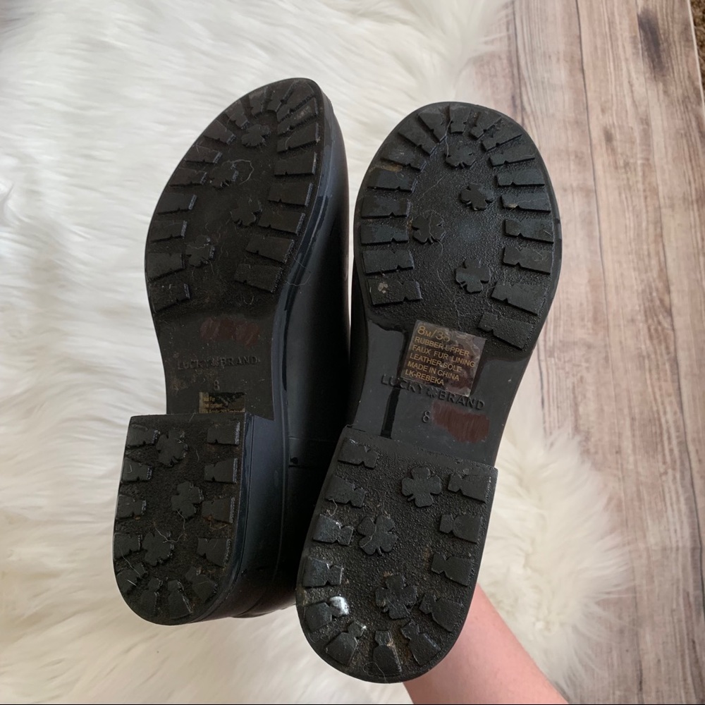 Lucky Brand Rebeka Black Ankle Rain Boots - Picture 7 of 8